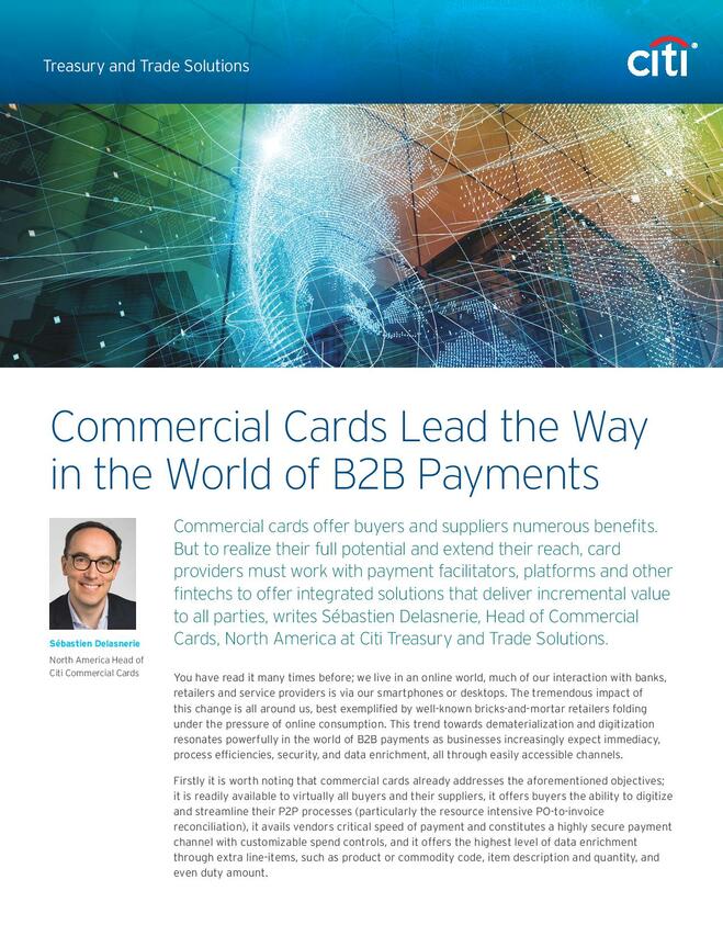 Commercial Cards Lead the Way in the World of B2B Payments