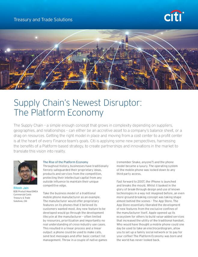 Supply Chain's Newest Disruptor: The Platform Economy