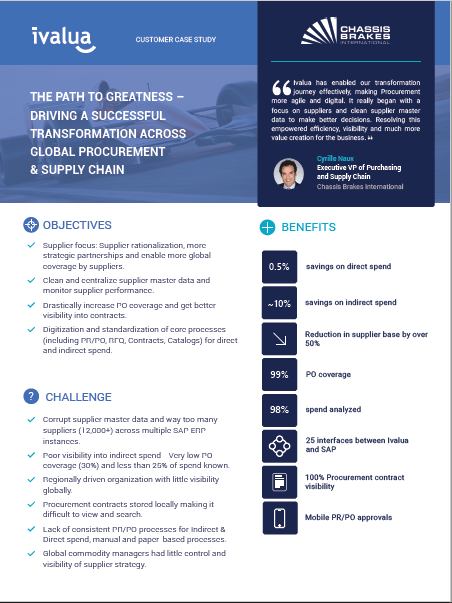 Chassis Brakes International: The Path to Greatness: Driving a Successful Transformation Across Global Procurement and Supply Chain