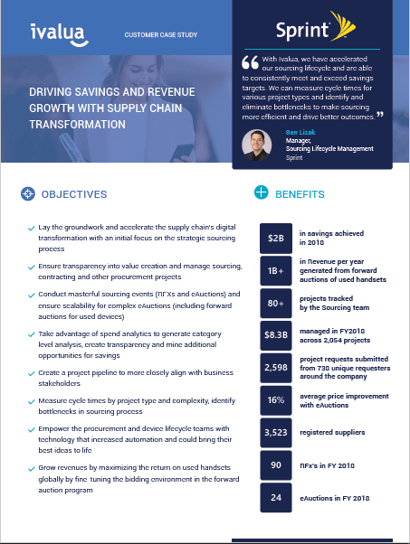 Sprint Case Study: Driving Savings and Revenue Growth Through Supply Chain Transformation
