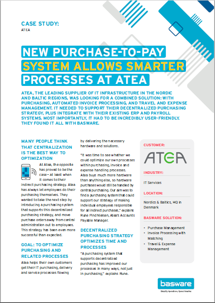 Atea: New Purchase-to-Pay System Allows Smarter Processes at Atea
