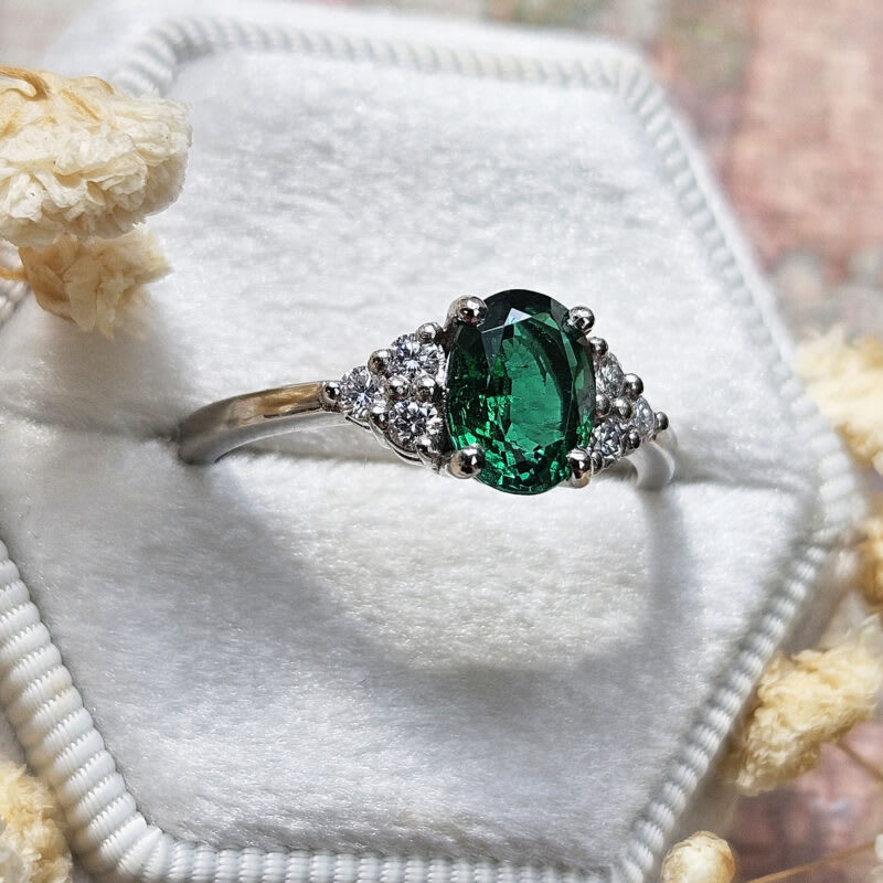 Lab created emerald and diamond ring | Aardvark Jewellery