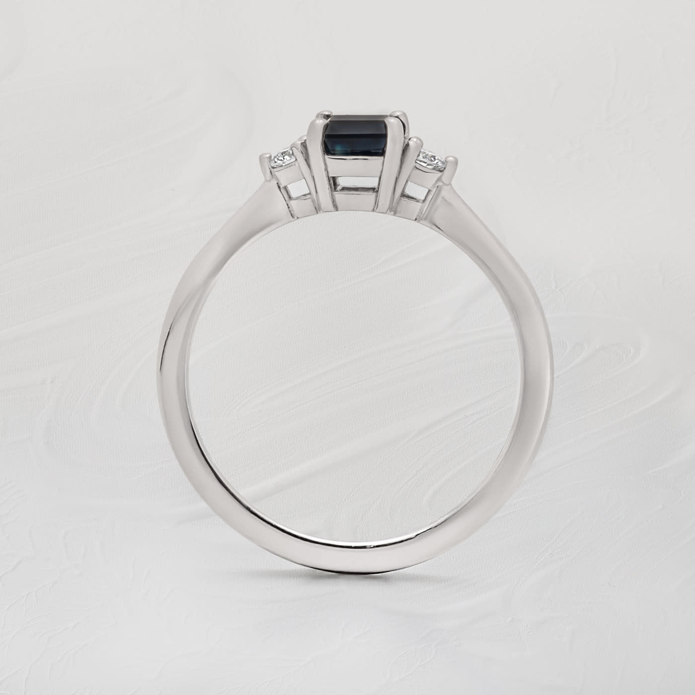 Dark teal Starbrite Sapphire and diamond ring — 2