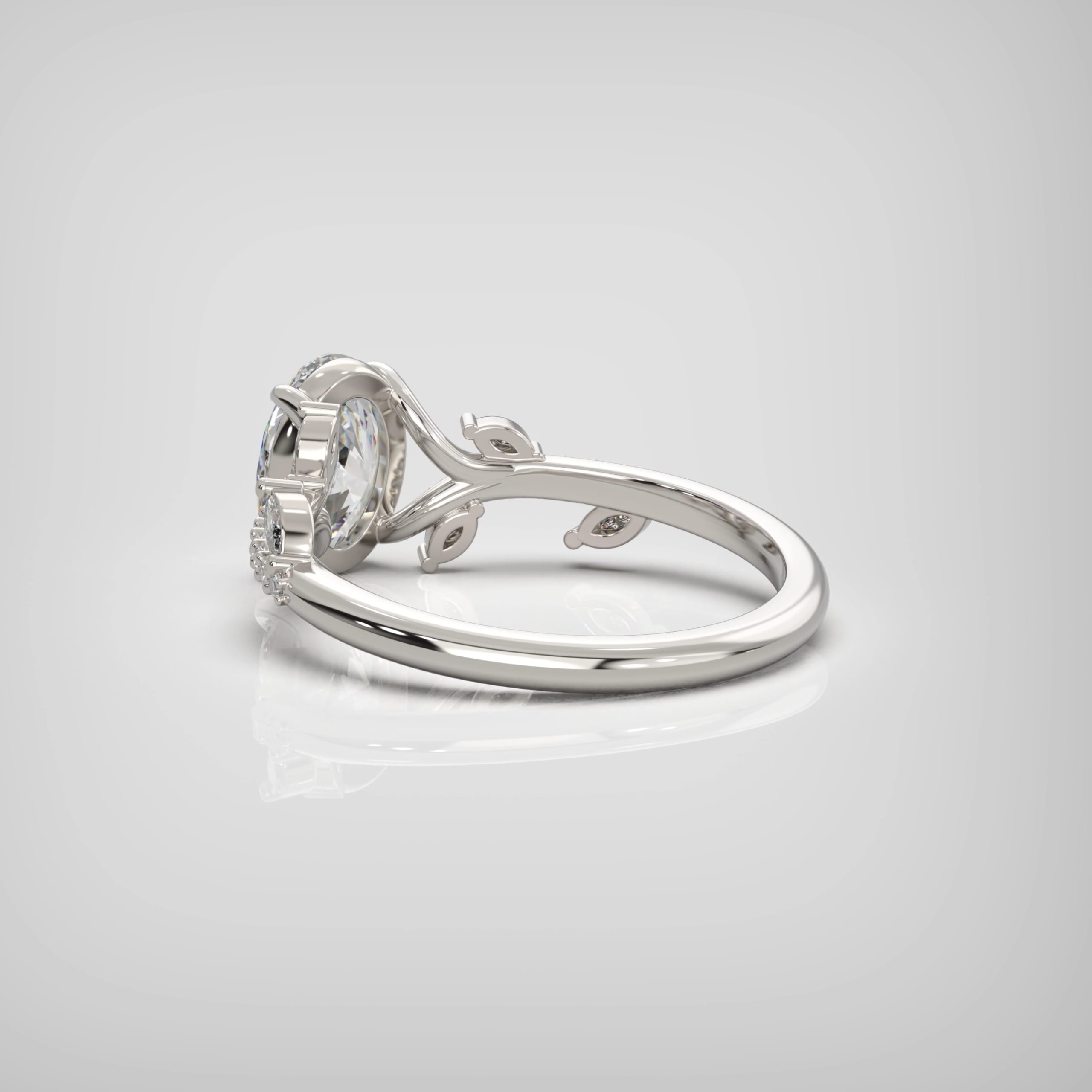 'Whispering Leaves' lab grown diamond ring — 3
