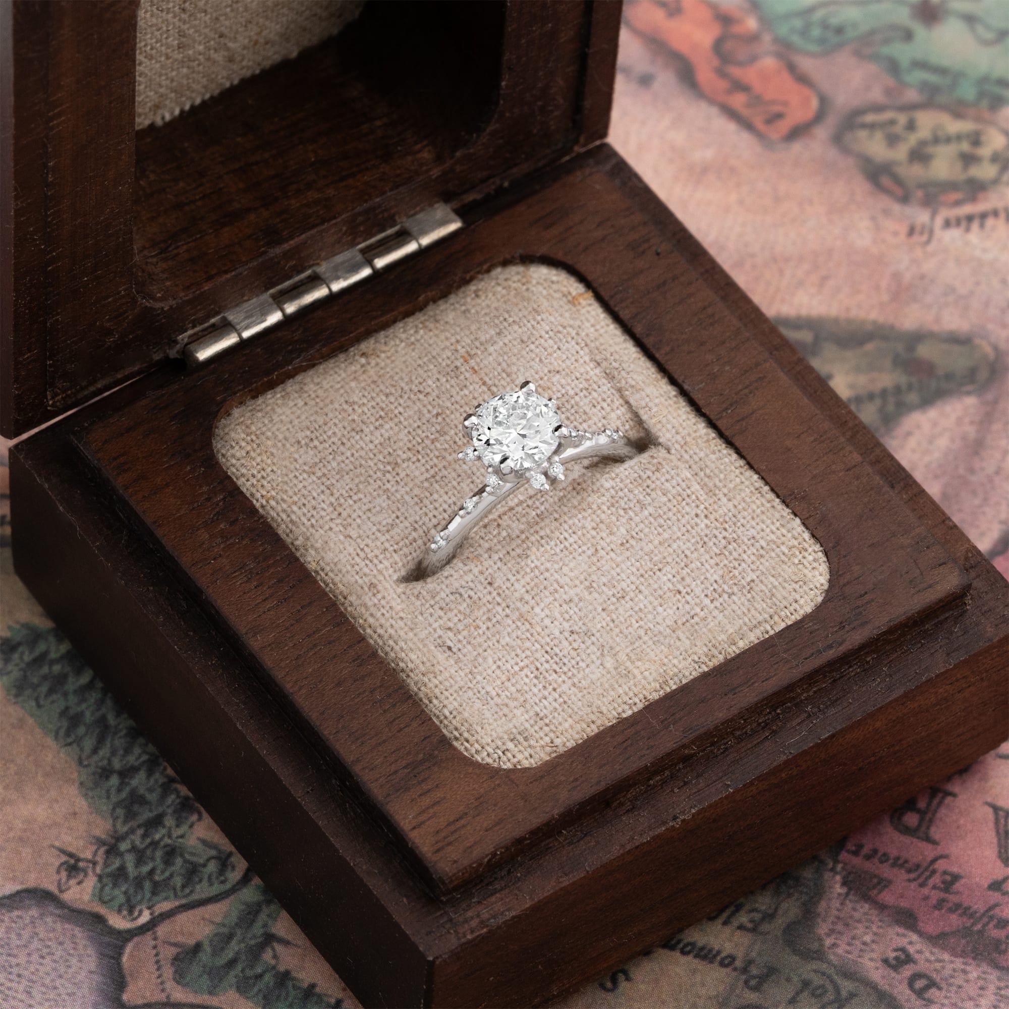 Round lab grown diamond ring in platinum — 3