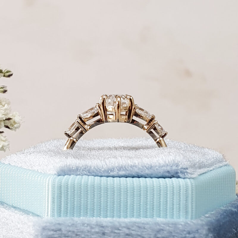 Oval and pear lab grown diamond engagement ring — 4