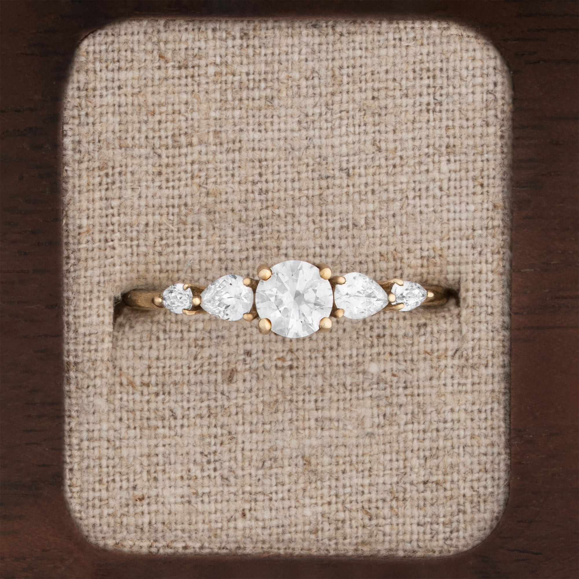 Moissanite and pear diamond engagement ring  — 1