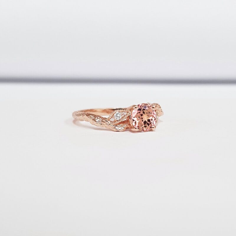 Champagne sapphire and diamond nature ring  — 2