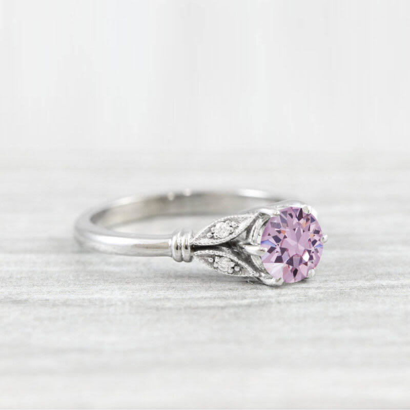 Lavender amethyst and diamond floral ring — 2