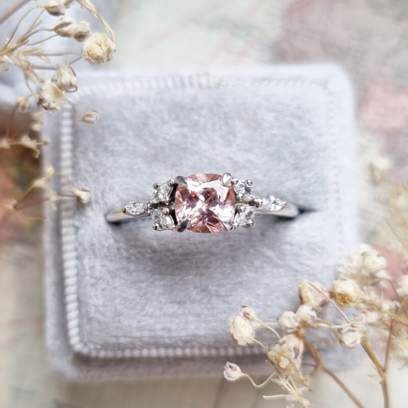 Chatham cushion champagne sapphire and diamond ring — 1