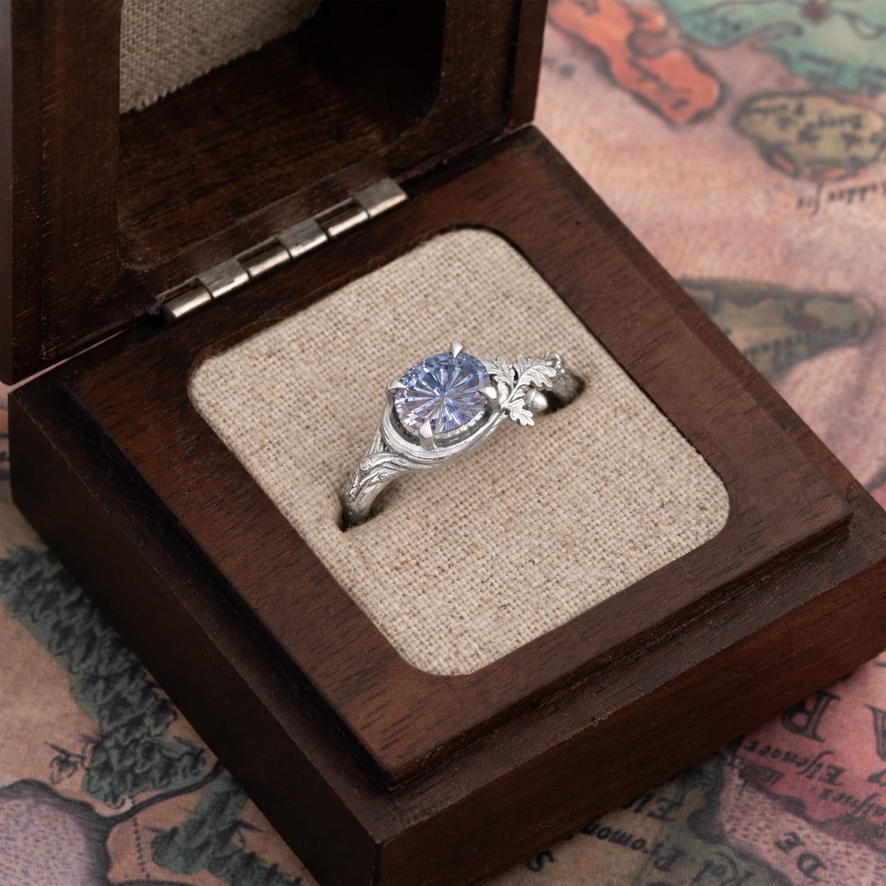 'Oak & Acorn' Lilac Starbrite ring - alternate view
