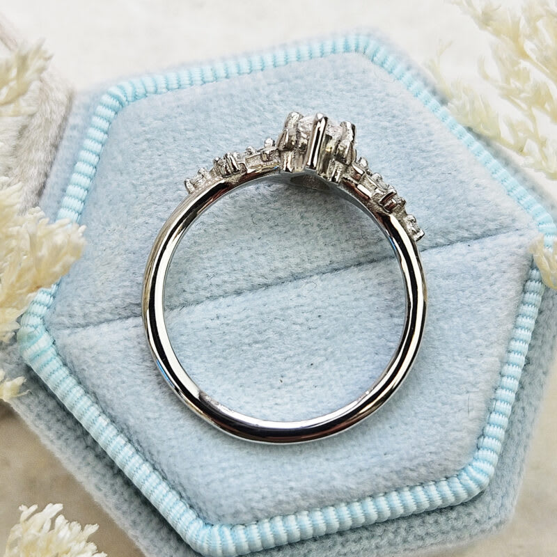 Nature inspired pear lab grown diamond ring — 6