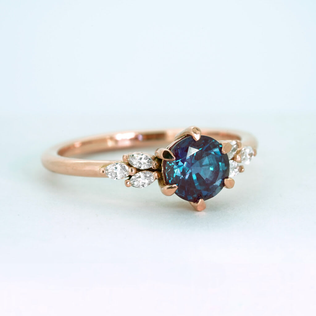  Alexandrite and diamond cluster engagement ring — 2