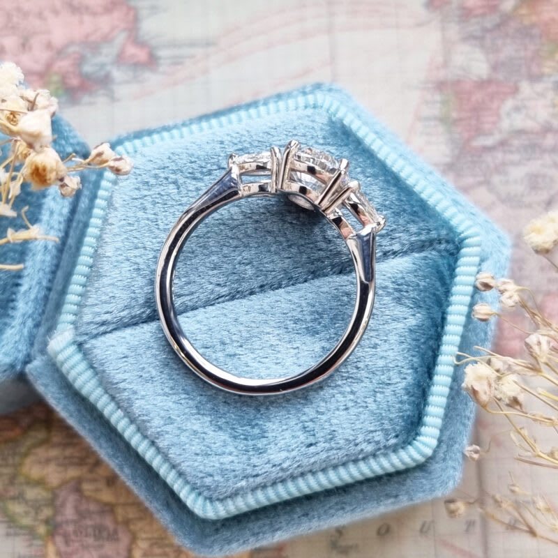 Oval lab grown diamond ring handmade in platinum — 3