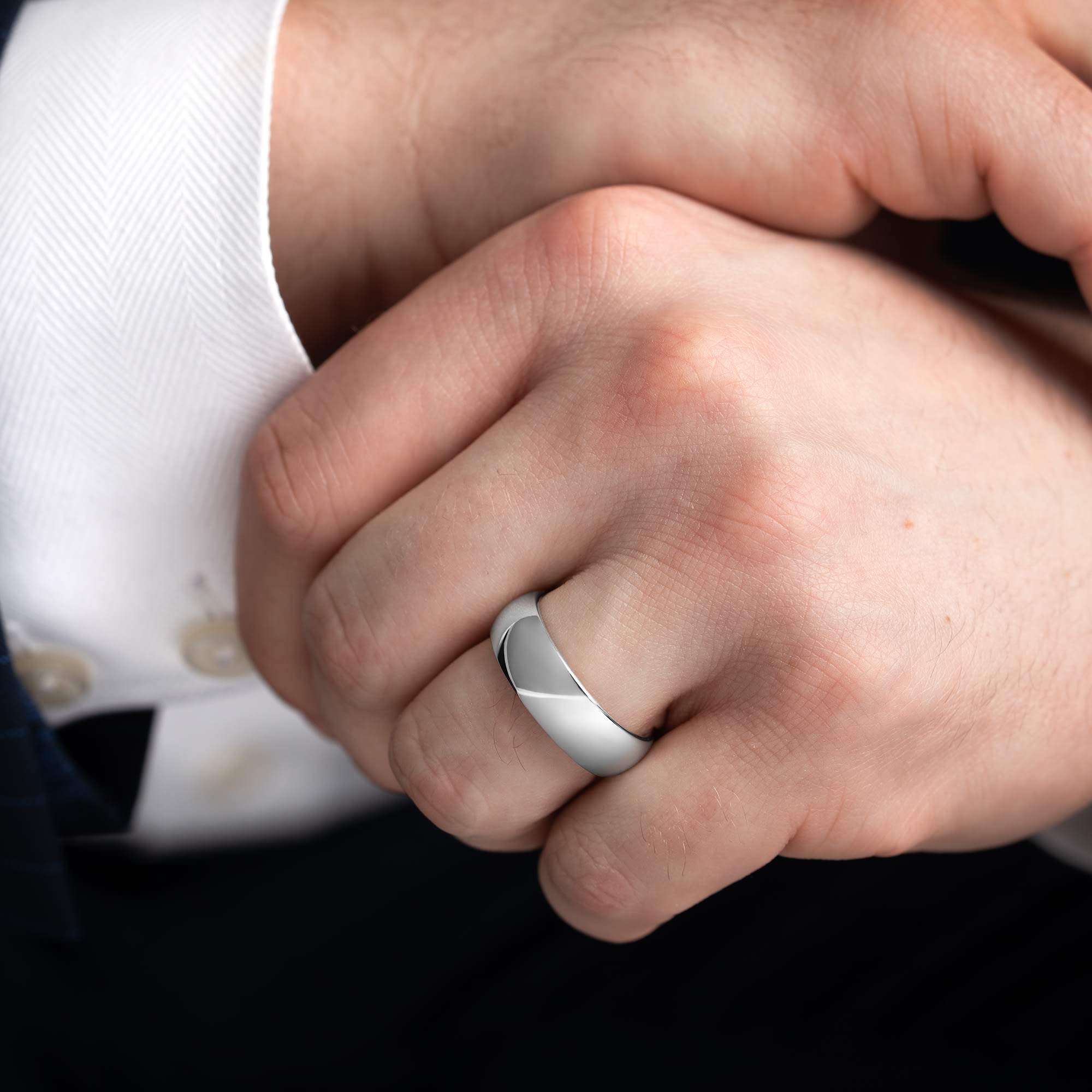 D Shape wedding band  — 1