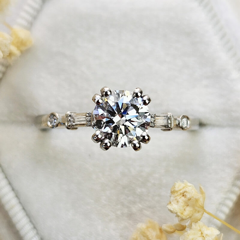 Art deco inspired lab grown diamond engagement ring — 1