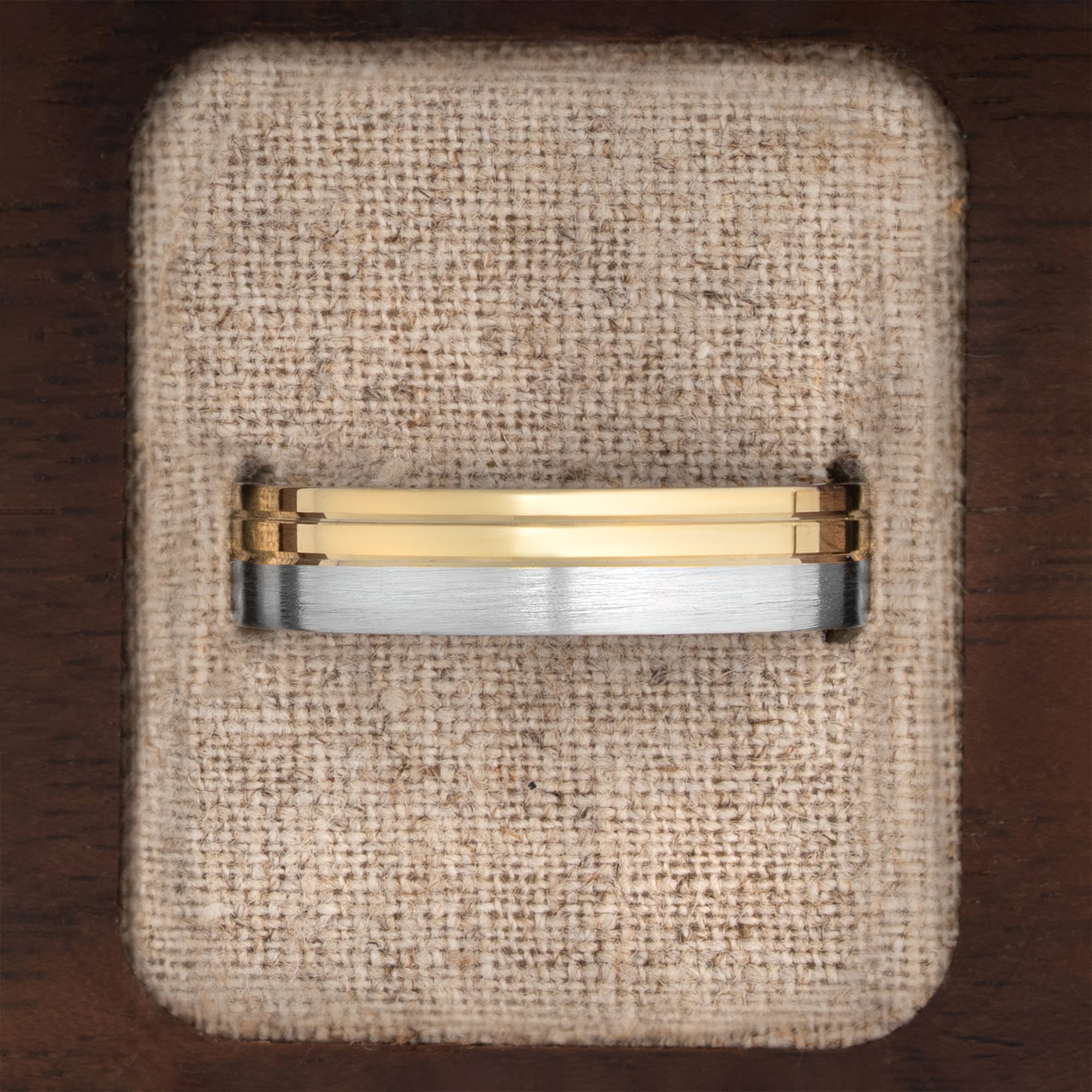 Two tone wedding band  - alternate view