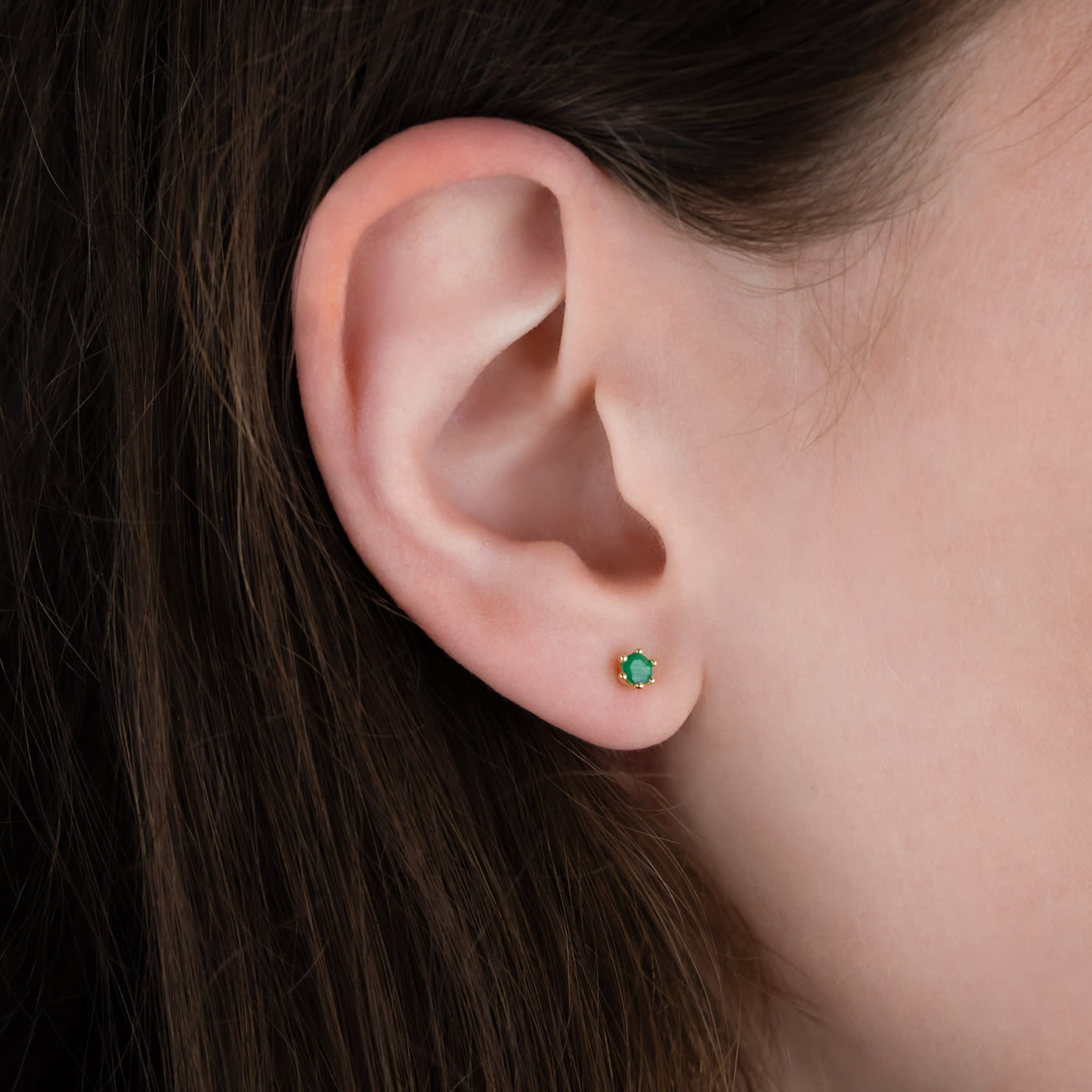 Natural Emerald stud earrings  — 3