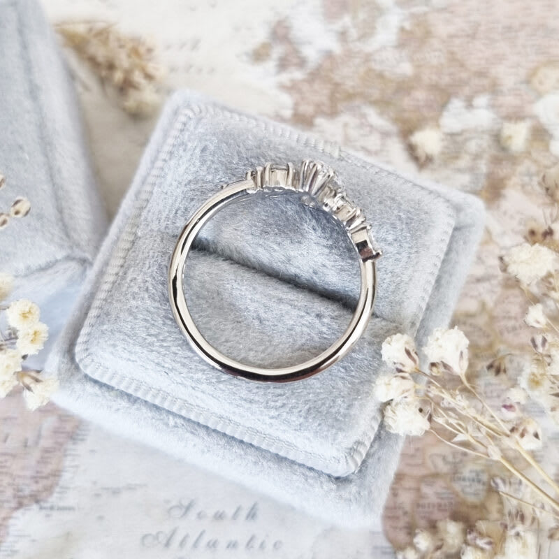 Pear cut lab grown diamond floral engagement ring in platinum - alternate view