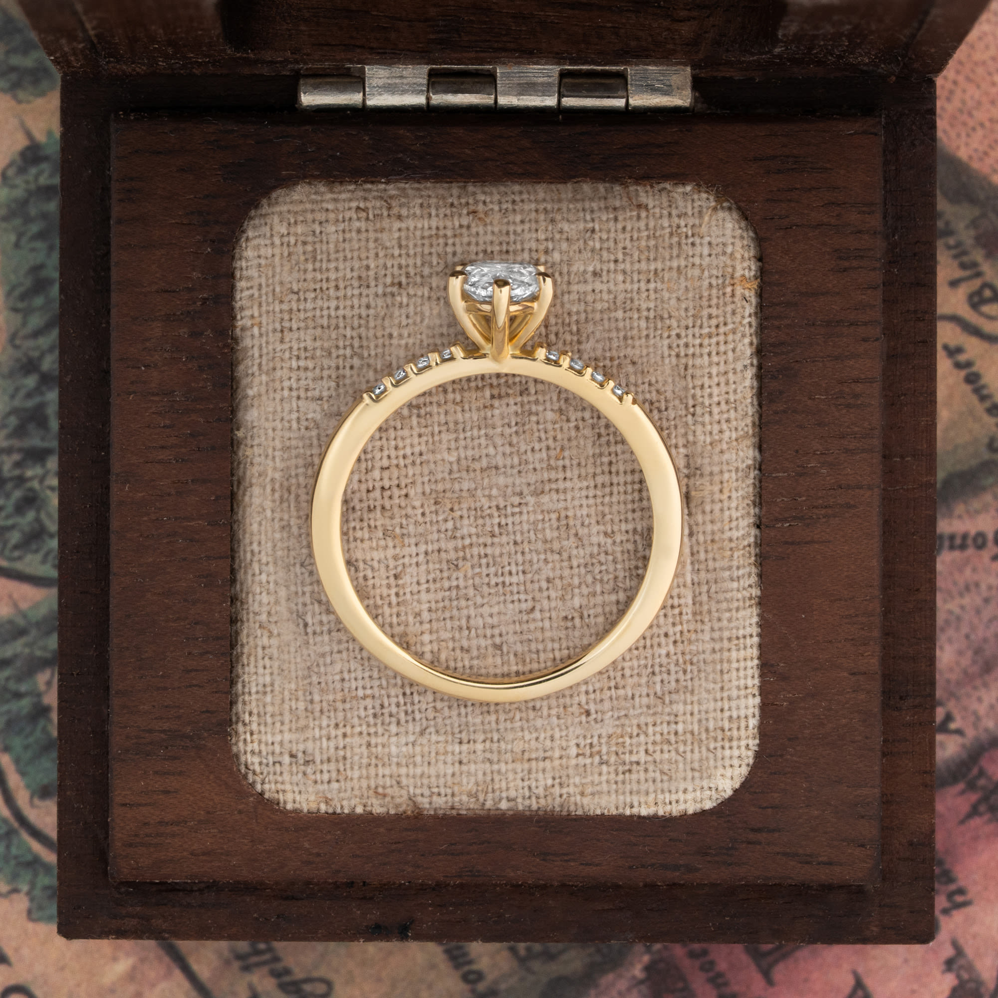 Pear cut lab grown diamond solitaire ring — 4