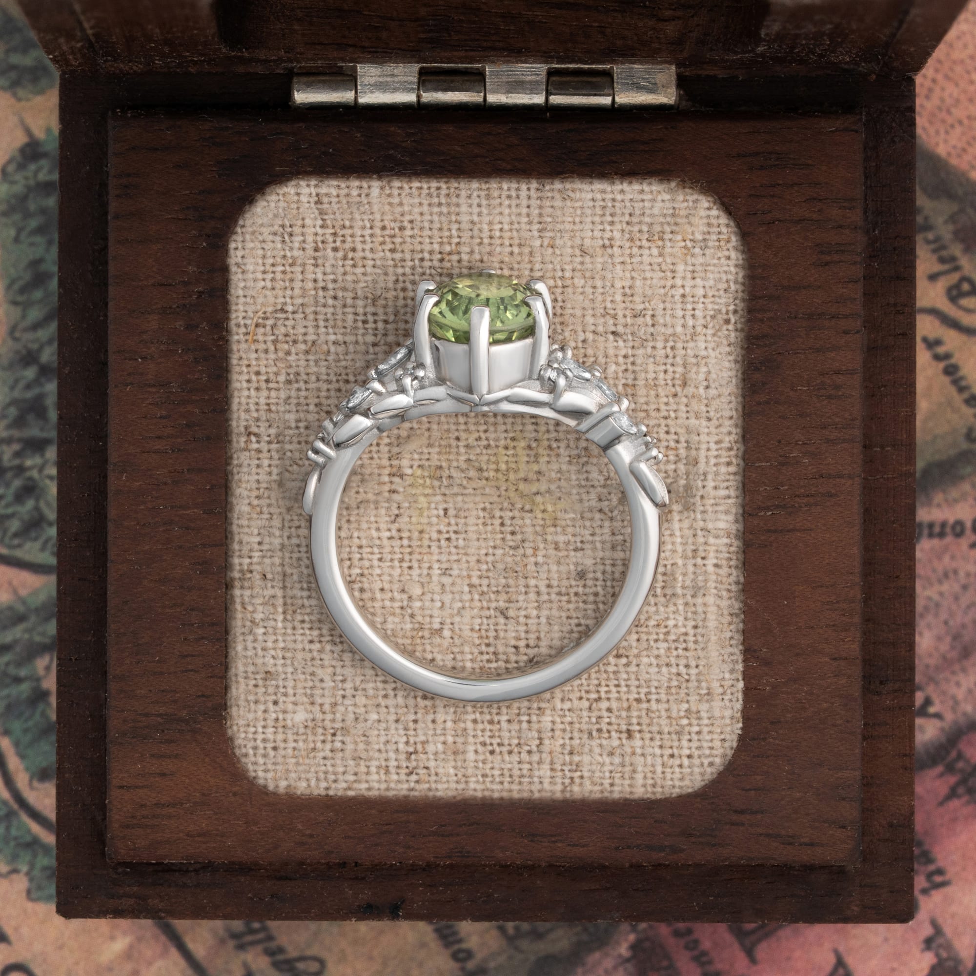 'Aurelyn' Lime tourmaline and diamond ring — 3