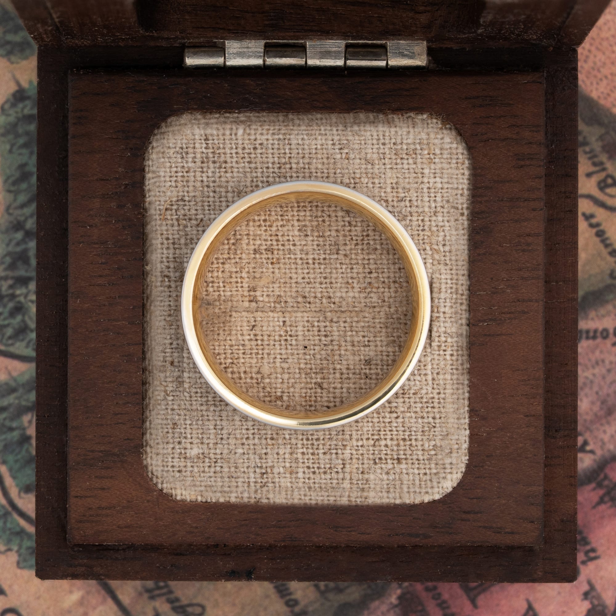 Two tone tramline wedding band  — 4