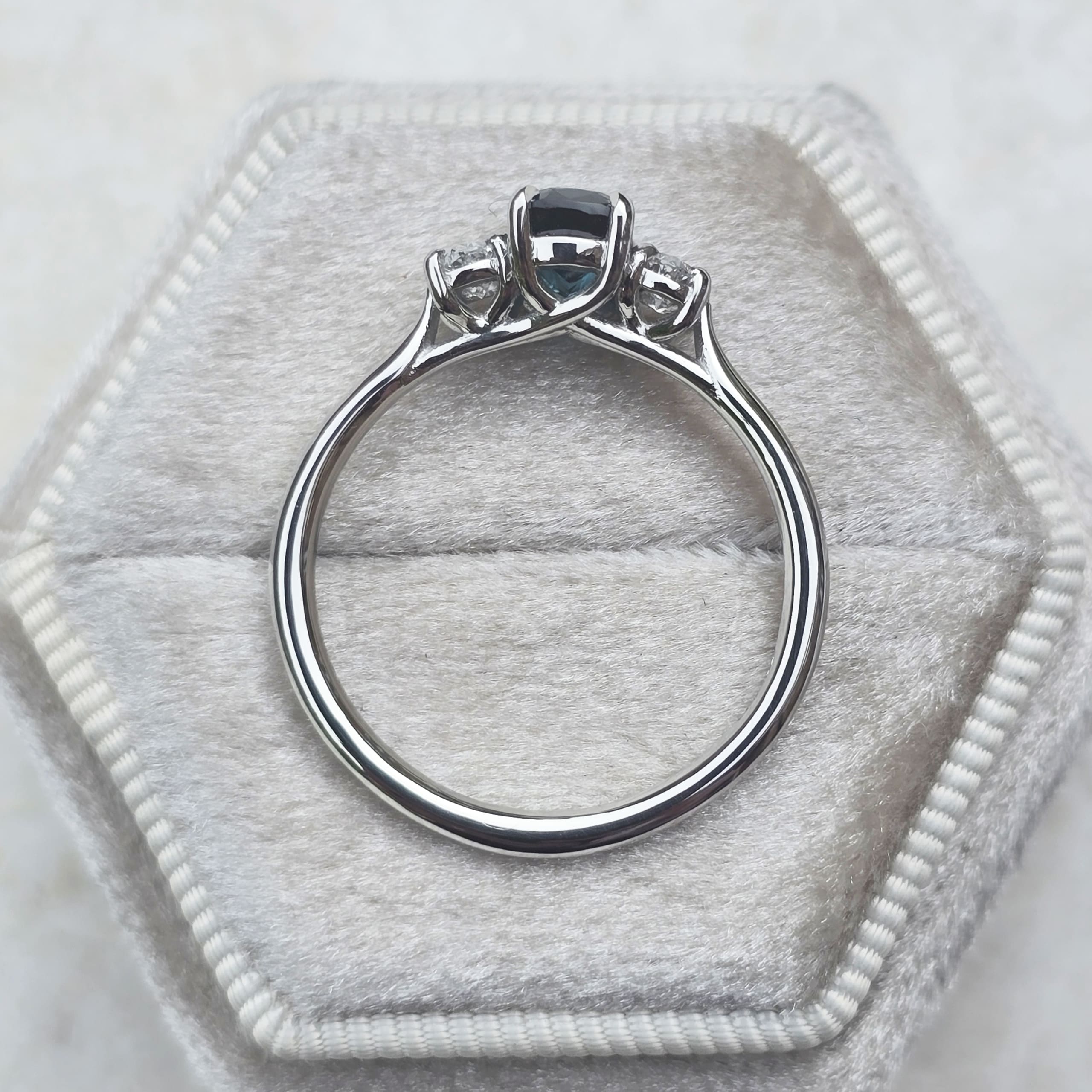 Blue tourmaline and diamond ring — 3