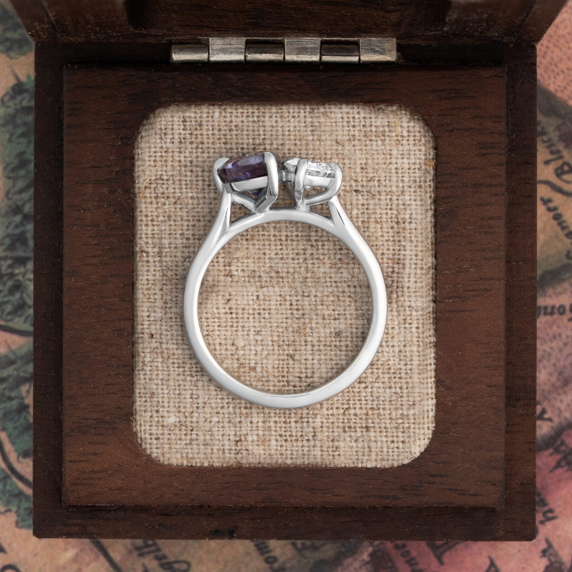 Toi Et Moi Alexandrite and Diamond ring — 4