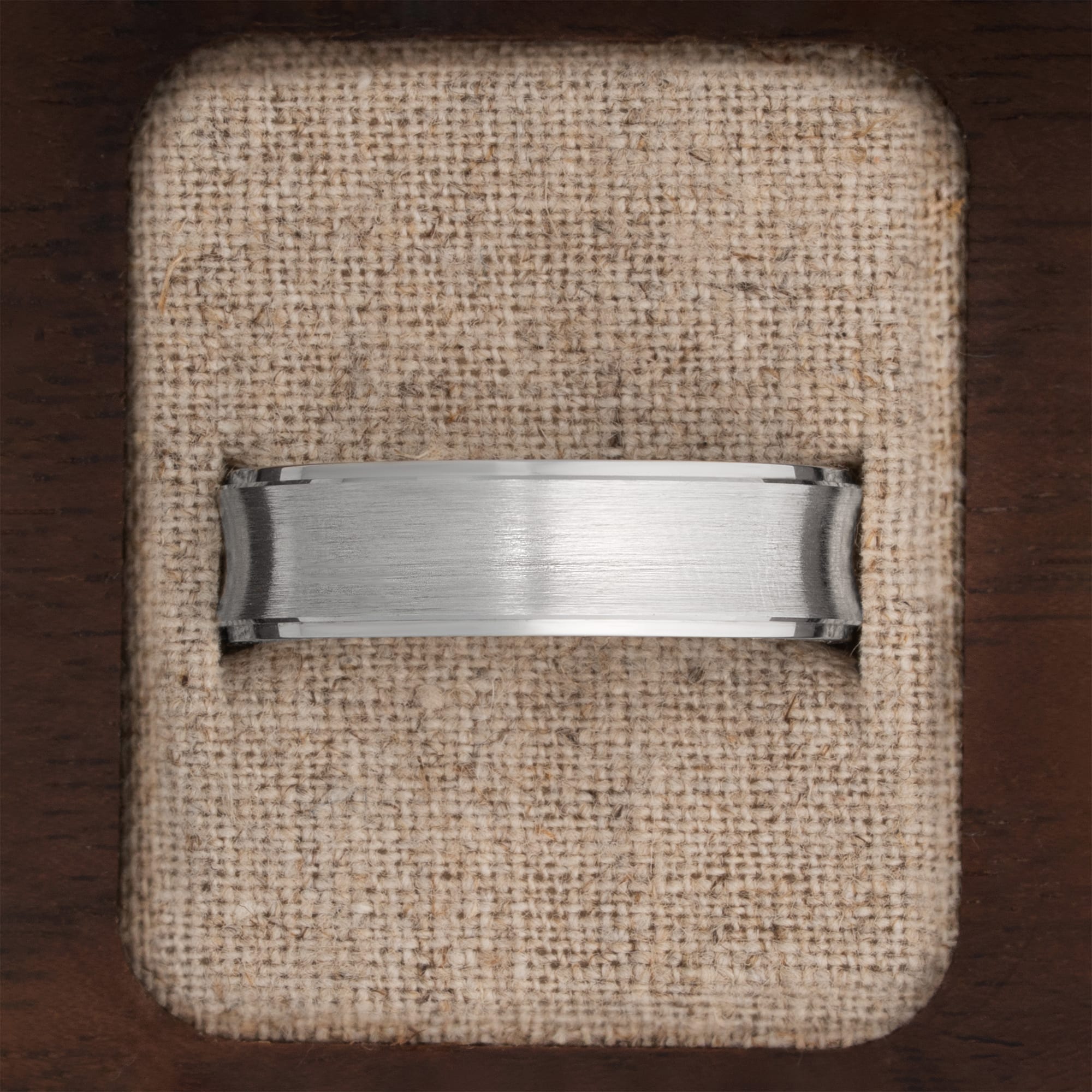 Concave beveled edge wedding ring  — 3