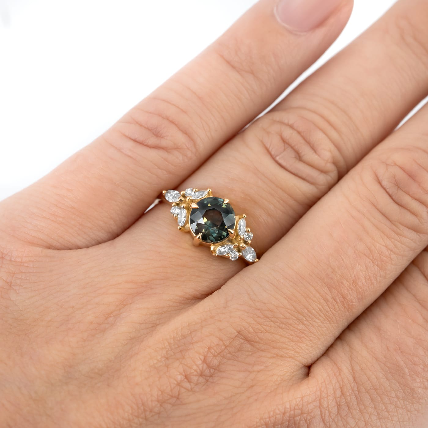 Parti sapphire and diamond ring — 2
