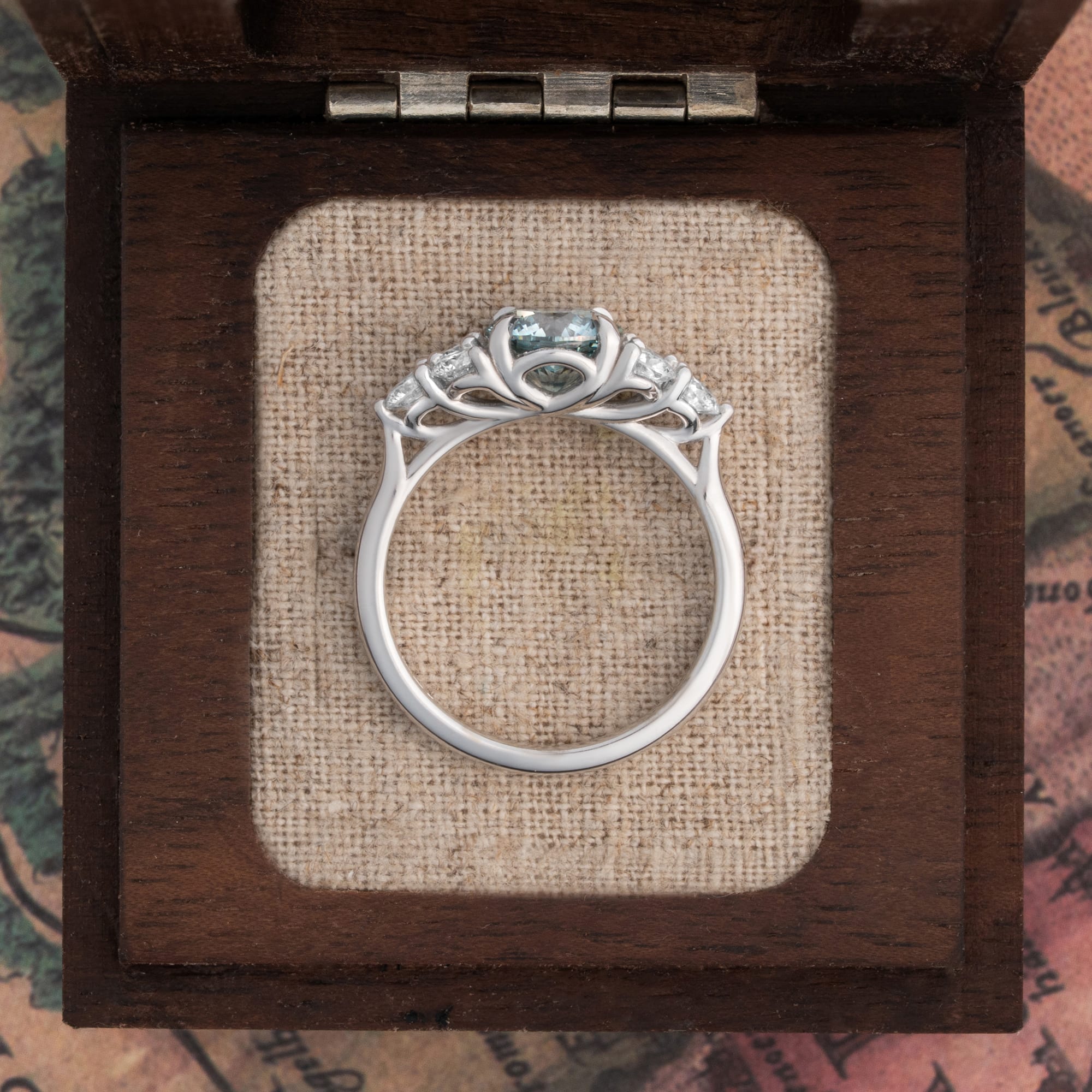Fancy vivid blue lab diamond ring  — 4