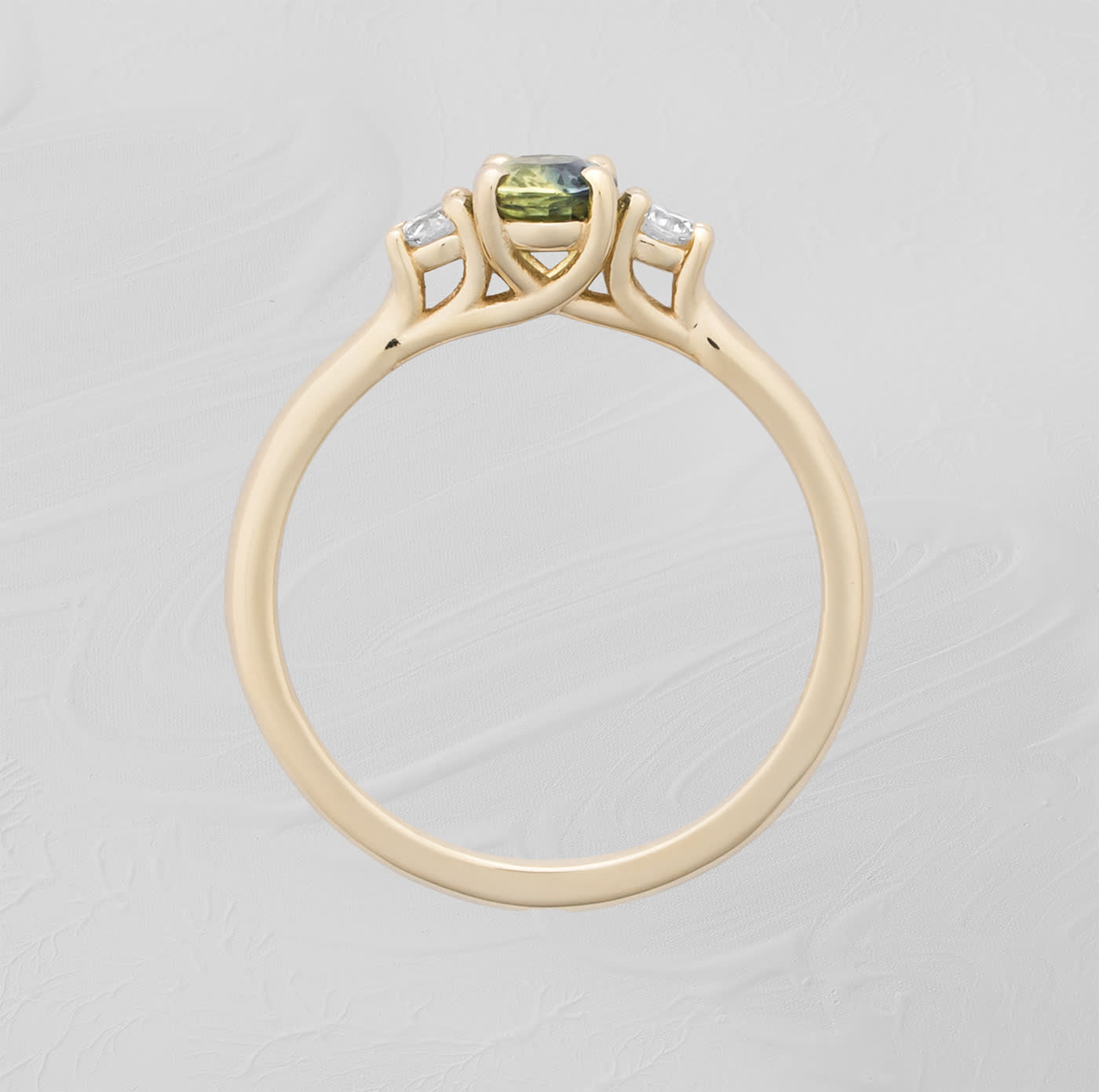 Parti sapphire and diamond ring — 4