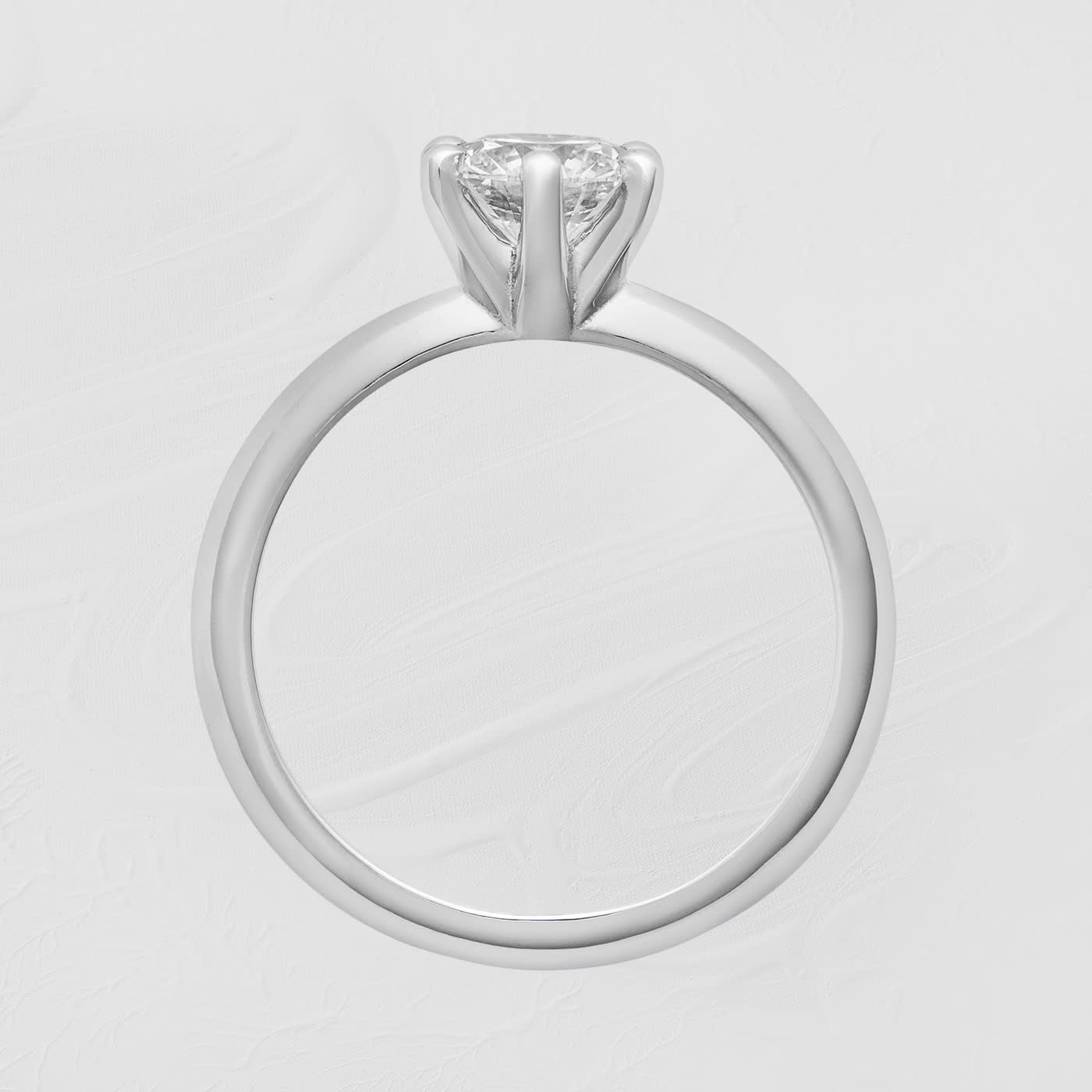 Round lab grown diamond knife edge platinum ring  - alternate view