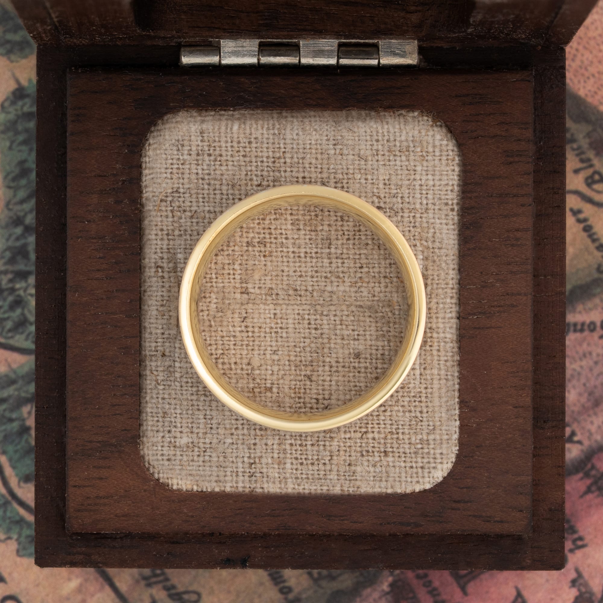Two tone grooved wedding band  — 3