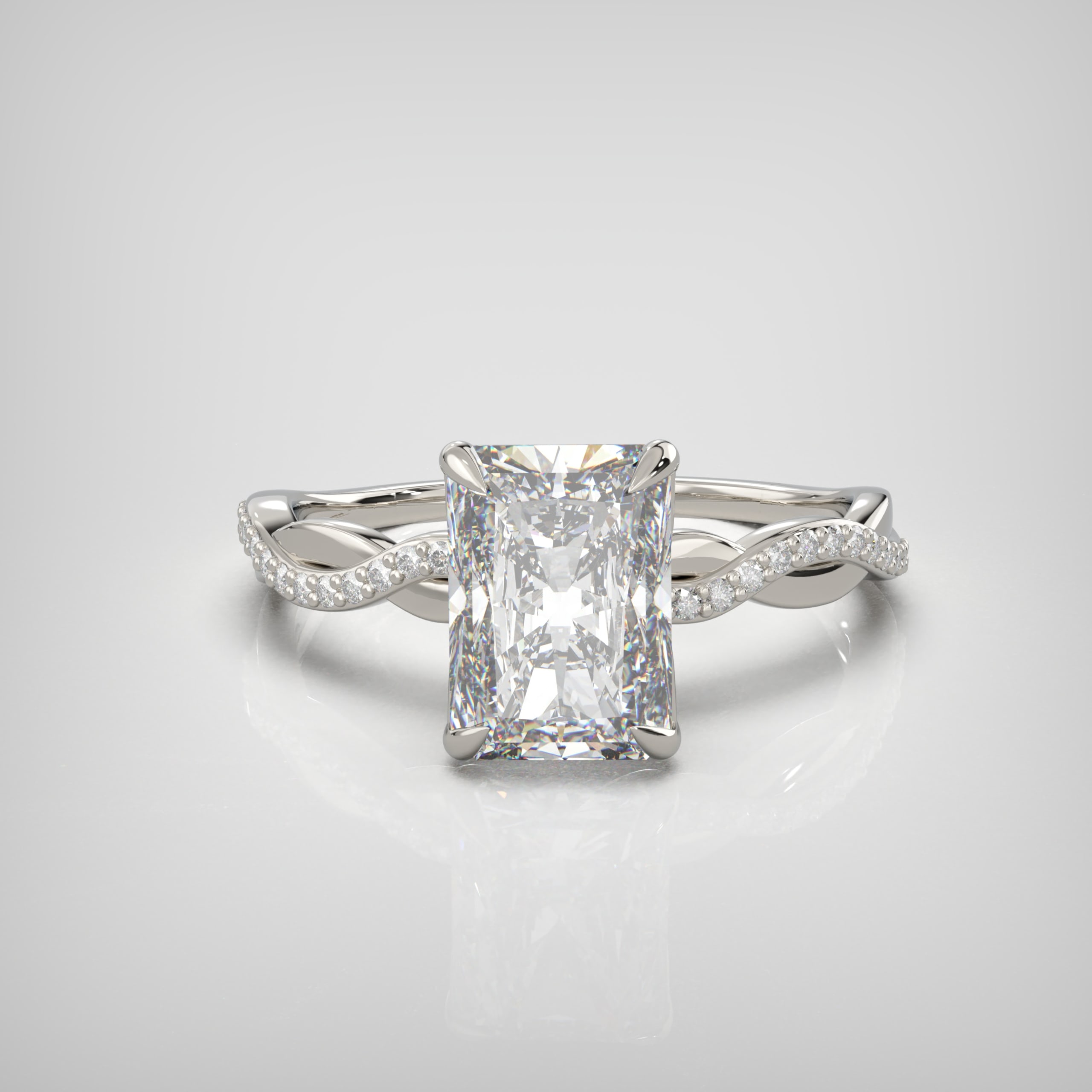 'Infinity Glow' Radiant Cut Solitaire with Infinity Band — 1