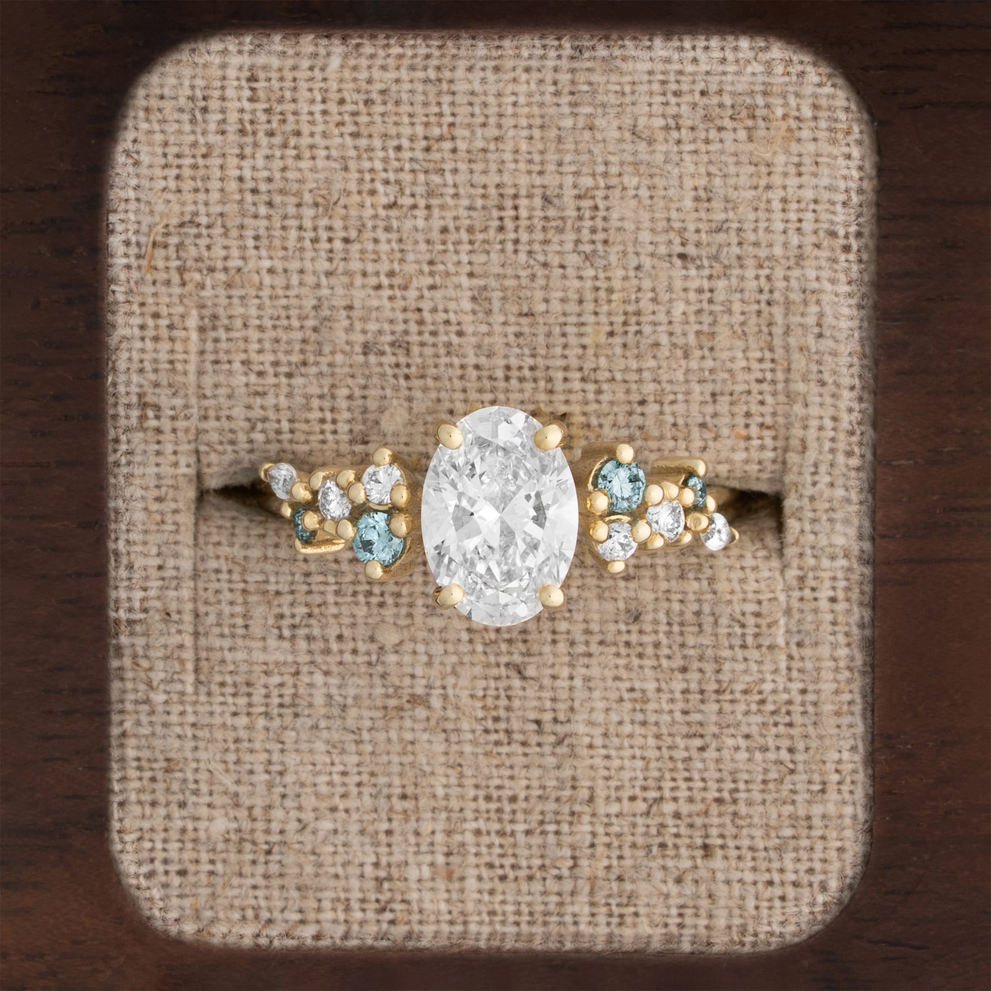 'Hazel' Oval lab grown diamond floral ring