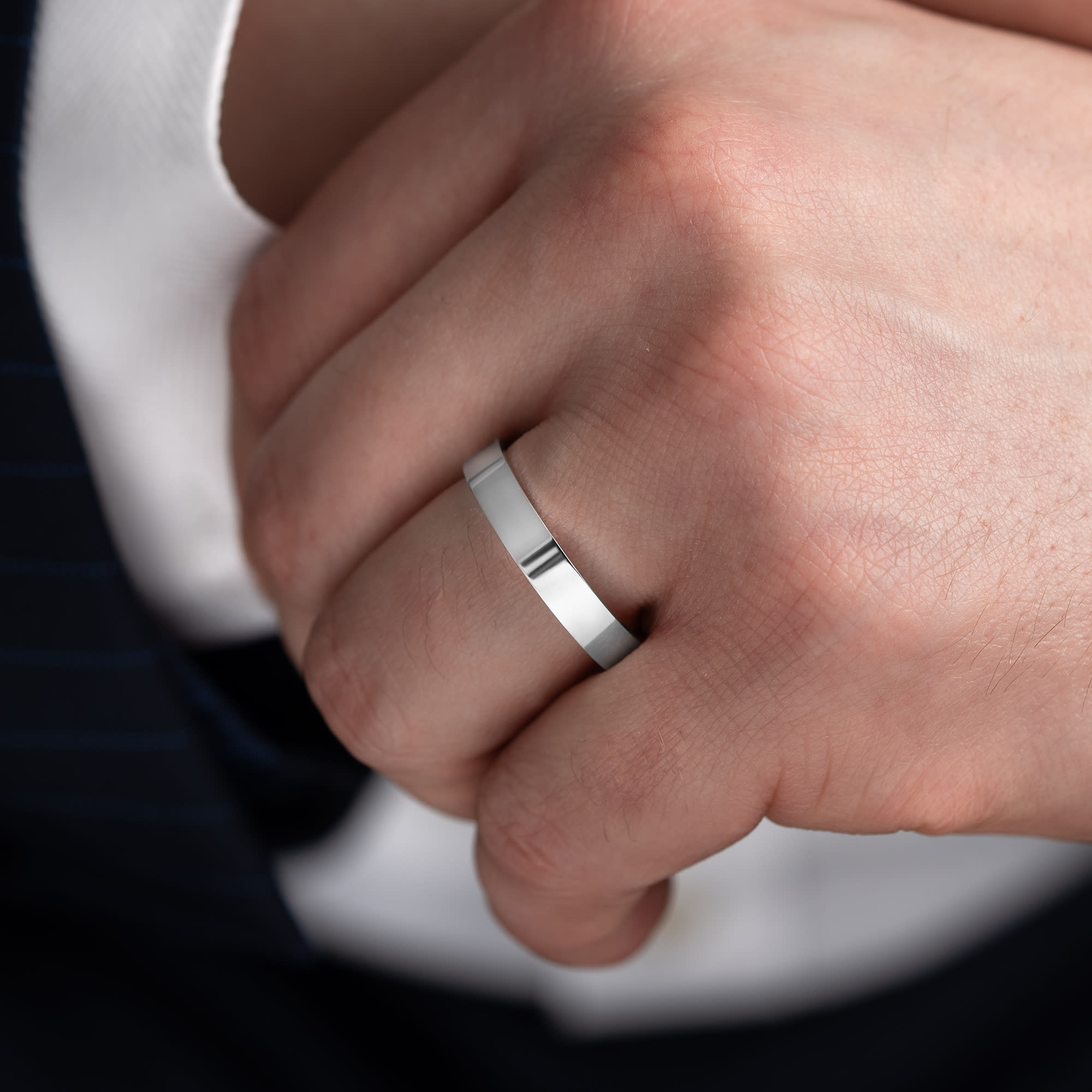 Flat court wedding band 