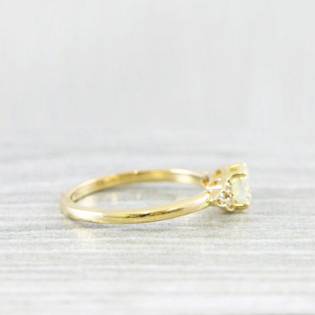 Moissanite and diamond antique inspired engagement ring — 2