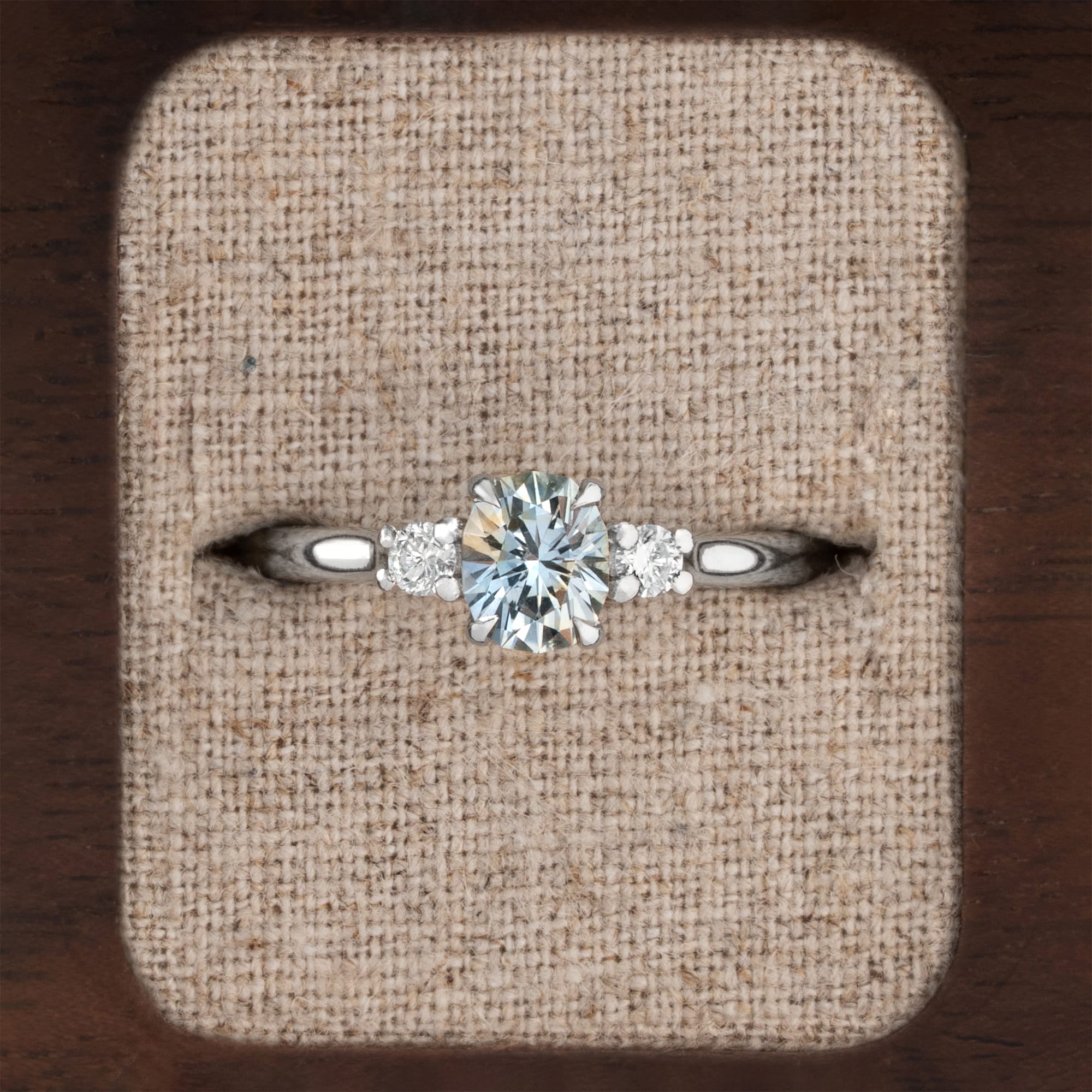 Pastel blue and yellow Montana sapphire and diamond ring — 1