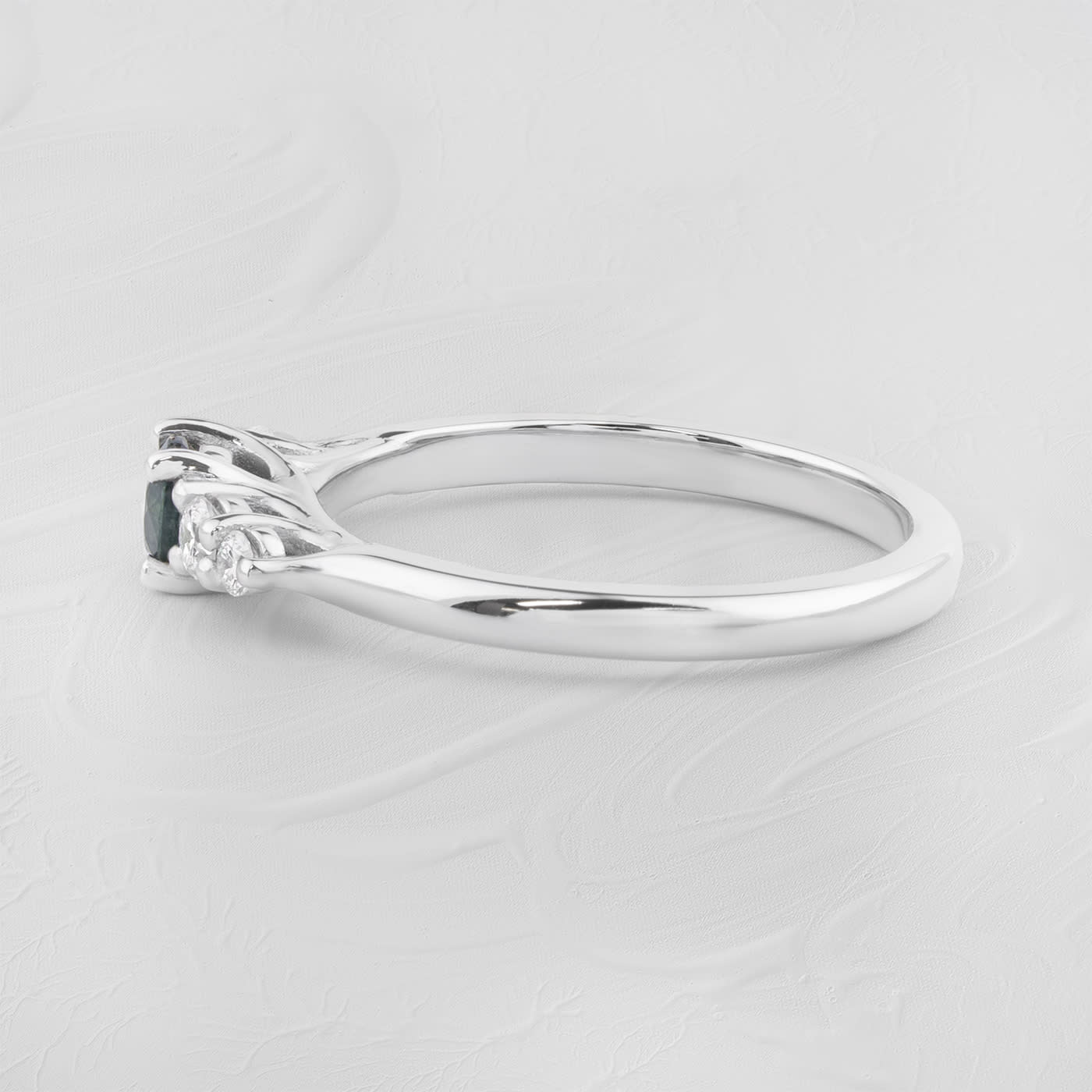The Quintet – Teal sapphire and diamond — 3
