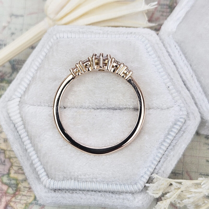 Pear lab grown diamond 5 stone ring — 2
