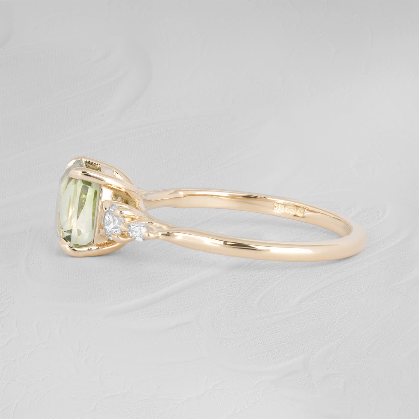Seafoam green tourmaline and diamond ring — 3