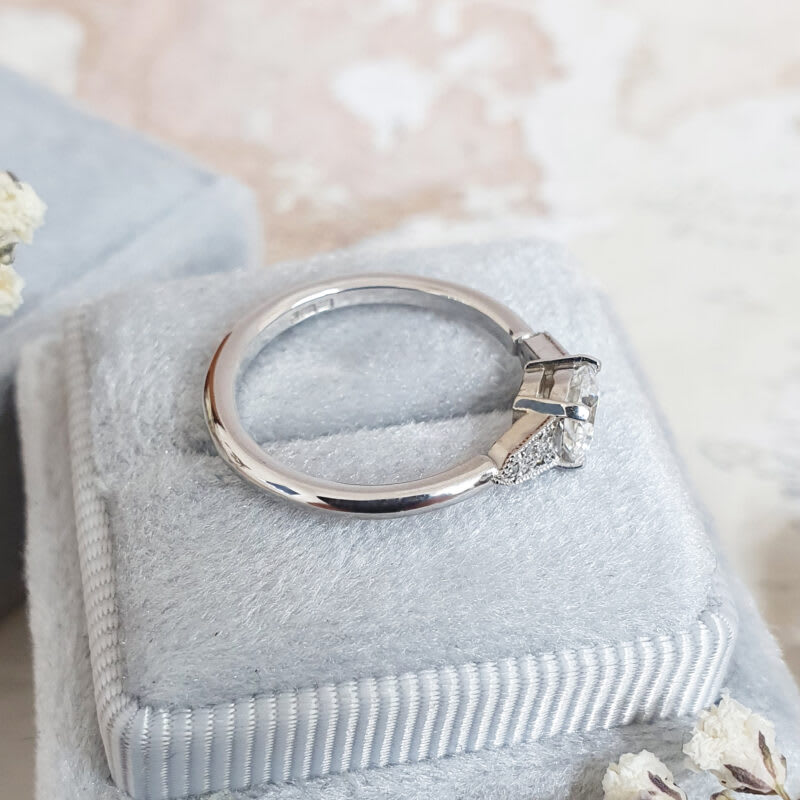 "The Victoria" - 1920s inspired lab grown diamond engagement ring — 5