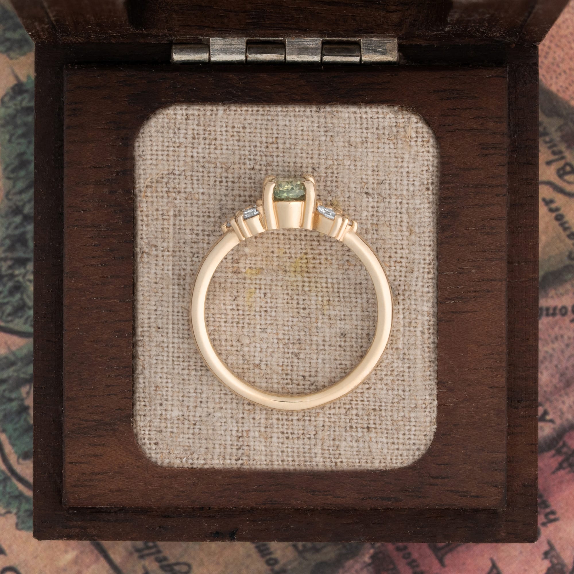 'Dawntree' seafoam sapphire and diamond ring — 3