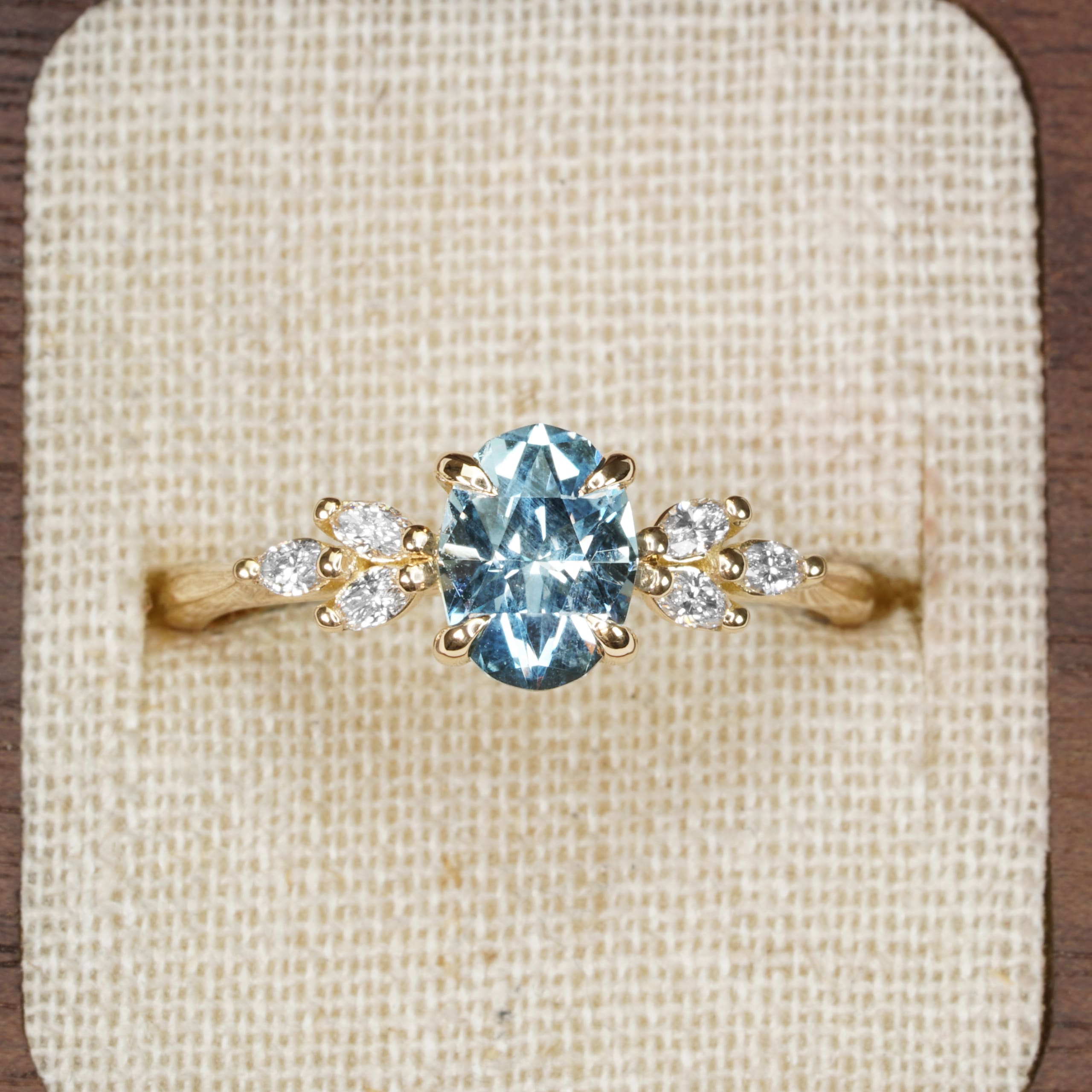 Icy blue sapphire and diamond ring — 1