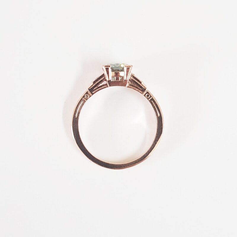 'Erté' Mint moissanite and diamond engagement ring — 3