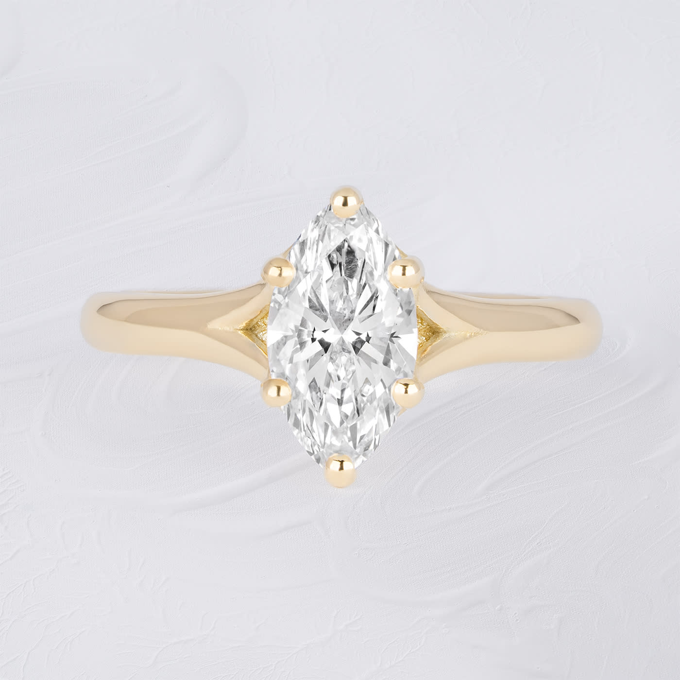 Marquise lab diamond solitaire ring  — 1