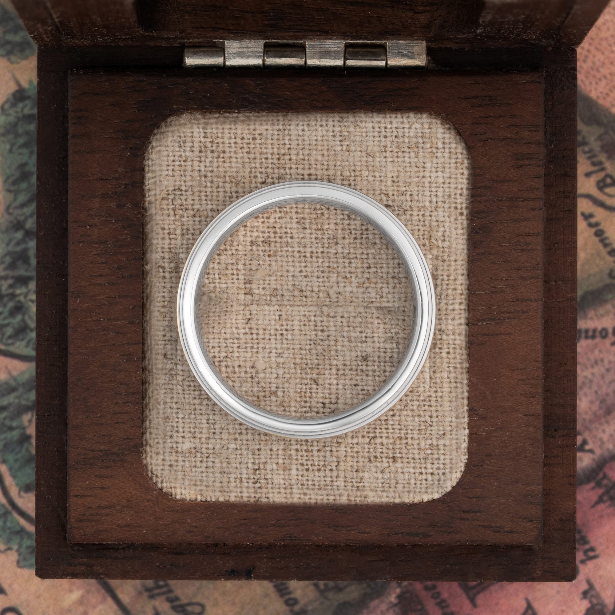 Two tone double stepped edge wedding band — 4