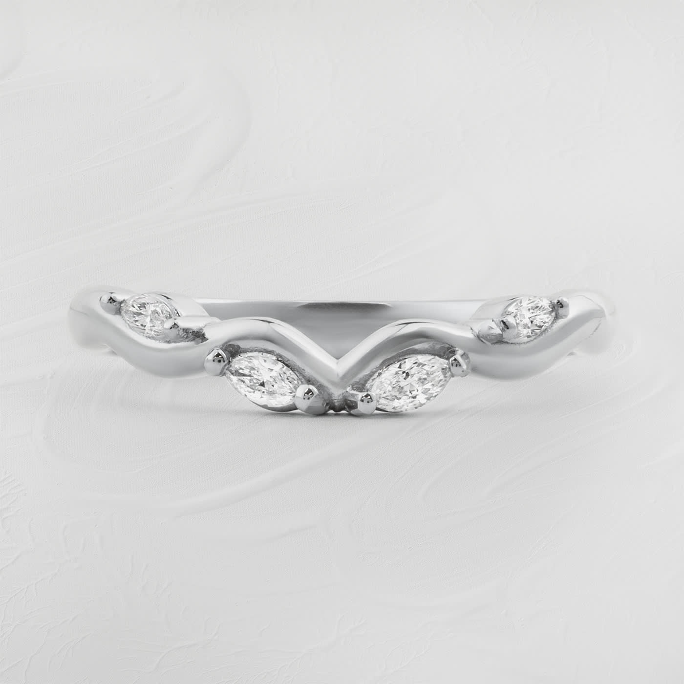Shaped diamond wedding band — 1