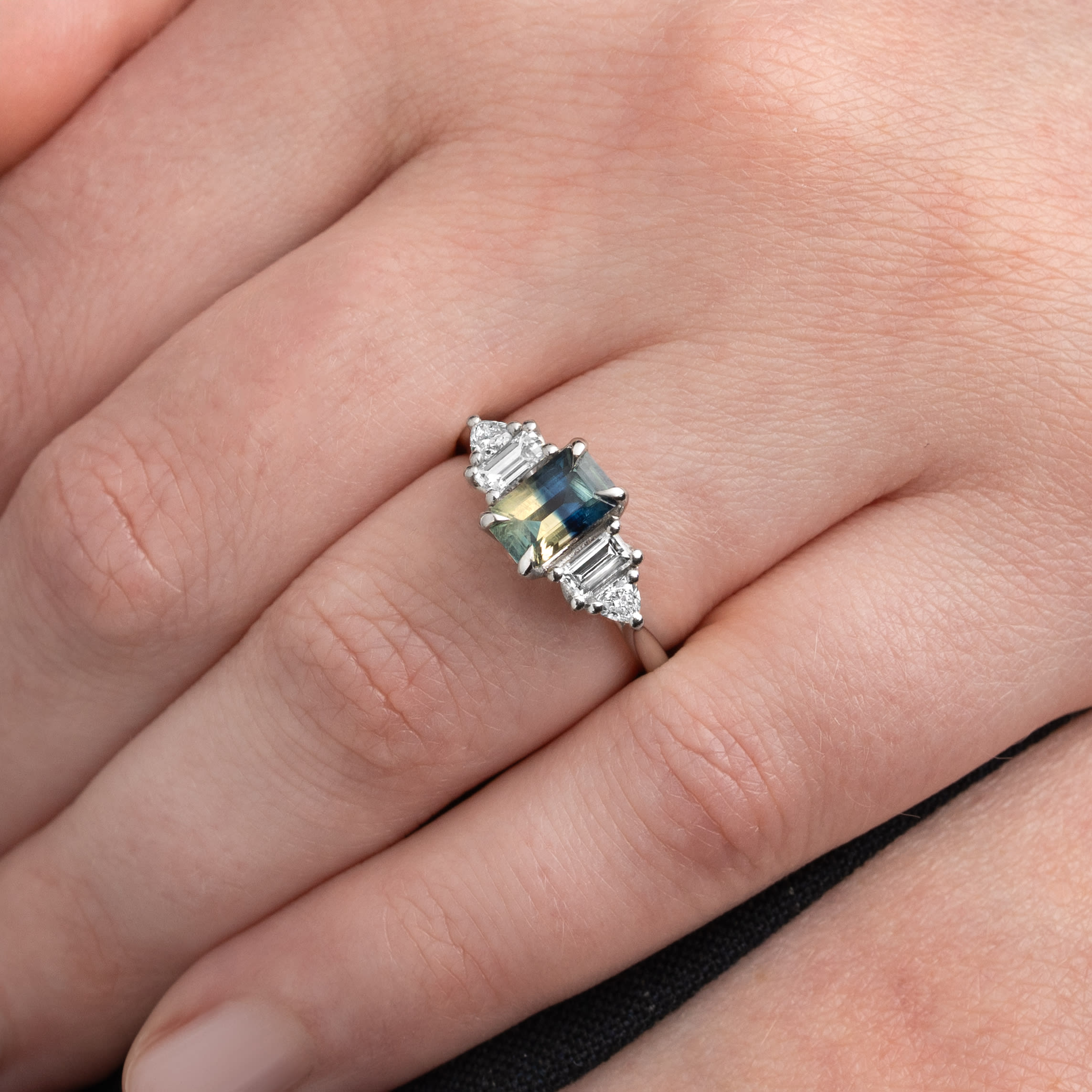 'Starlight' Bi colour sapphire and diamond ring — 4